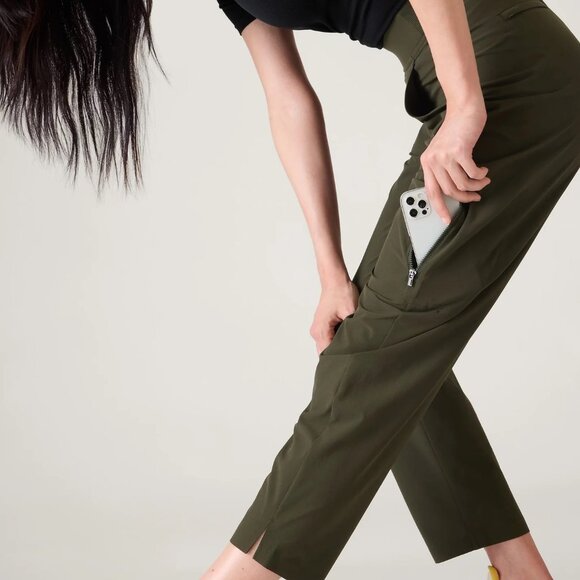 Athleta Brooklyn Mid Rise Ankle Utility Pant - Size 8 - Aspen Olive - Picture 5 of 9